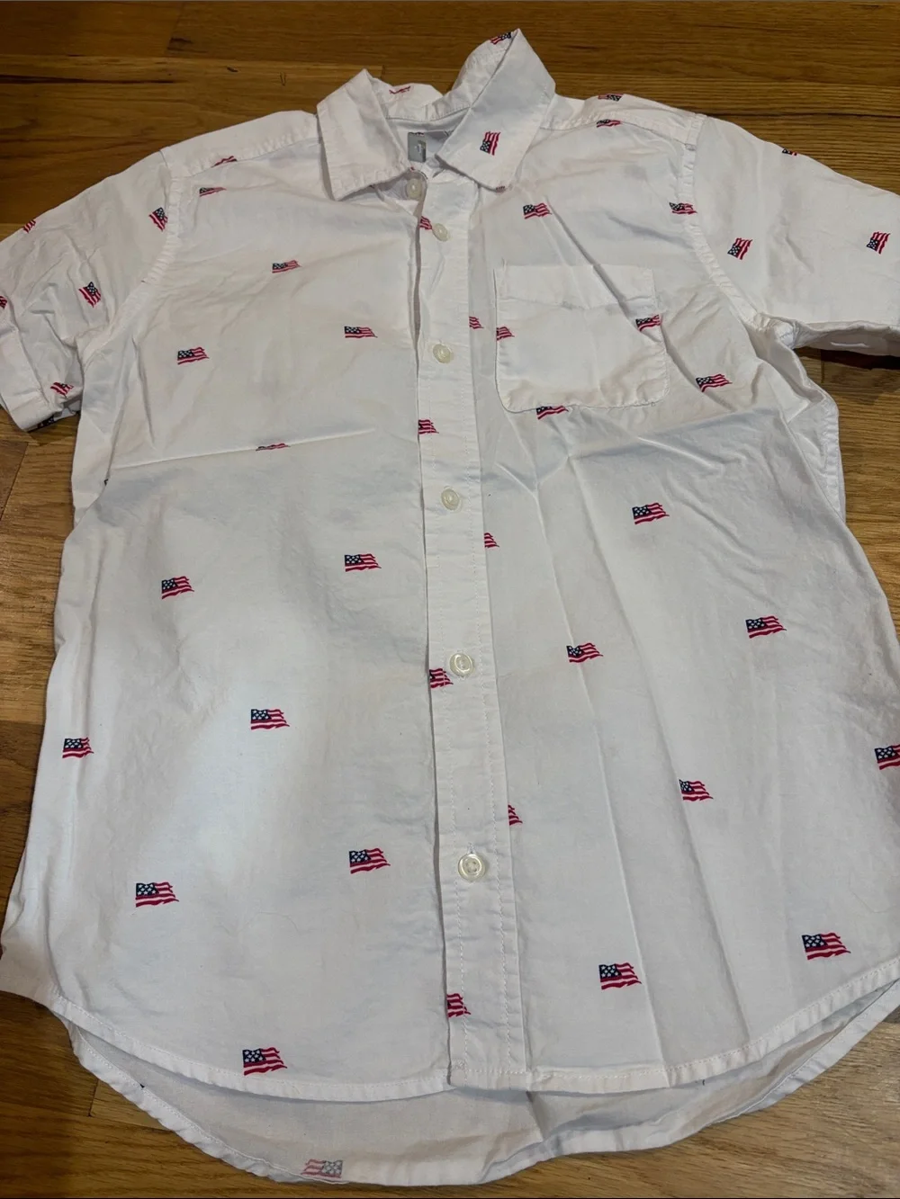 Boys Children’s Place Short-Sleeve USA Flag Button-Down